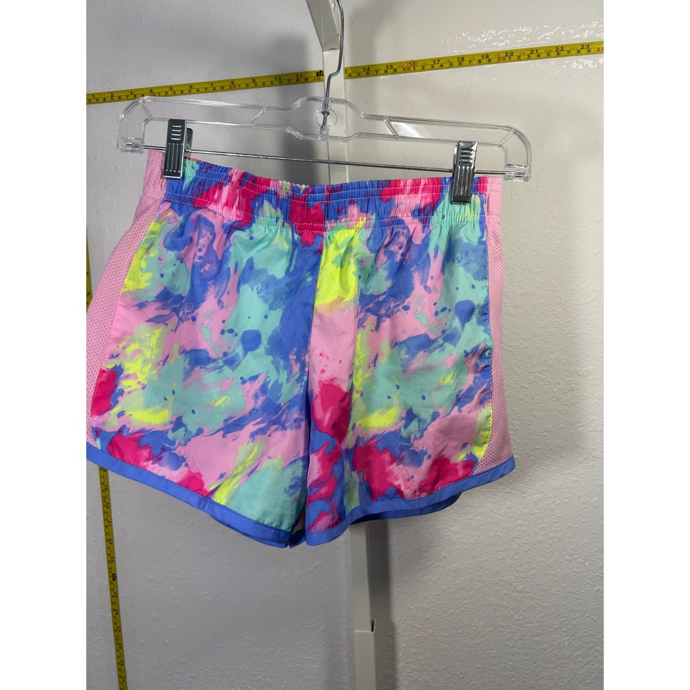 Danskin Now Girls Large 10-12 Athletic Shorts Multi-Color Abstract Mesh Sidesβ